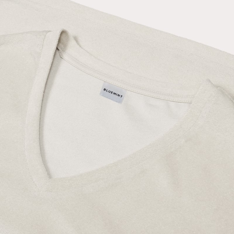 Bluemint CLAIRE ECRU V-Neck Towelling T-Shirt