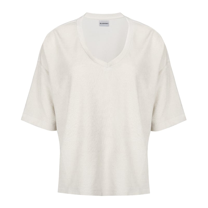 bluemint CLAIRE ECRU V-Neck Towelling T-Shirt