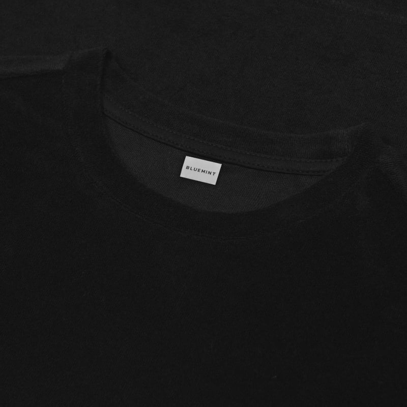 Bluemint CLOTTE BLACK Crew Neck Towelling T-Shirt