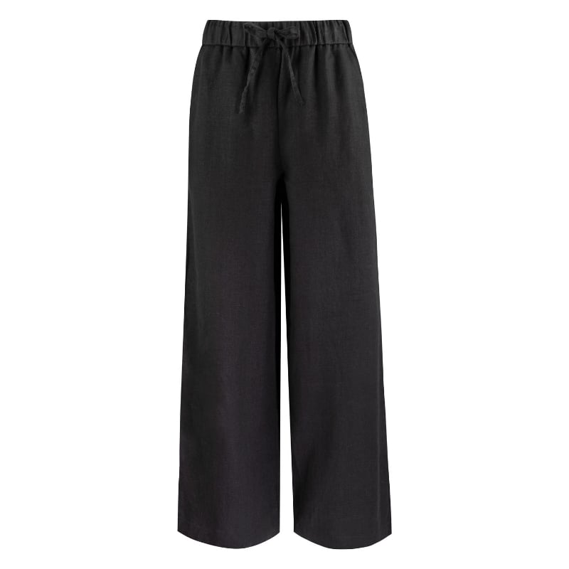 Bluemint DAISY BLACK Wide-Leg Linen Trousers
