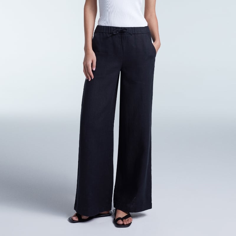 bluemint DAISY BLACK Wide-Leg Linen Trousers