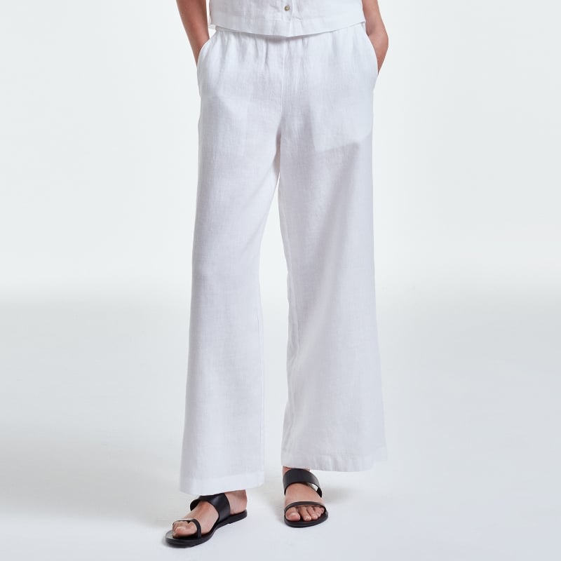 bluemint DAISY WHITE Wide-Leg Linen Trousers