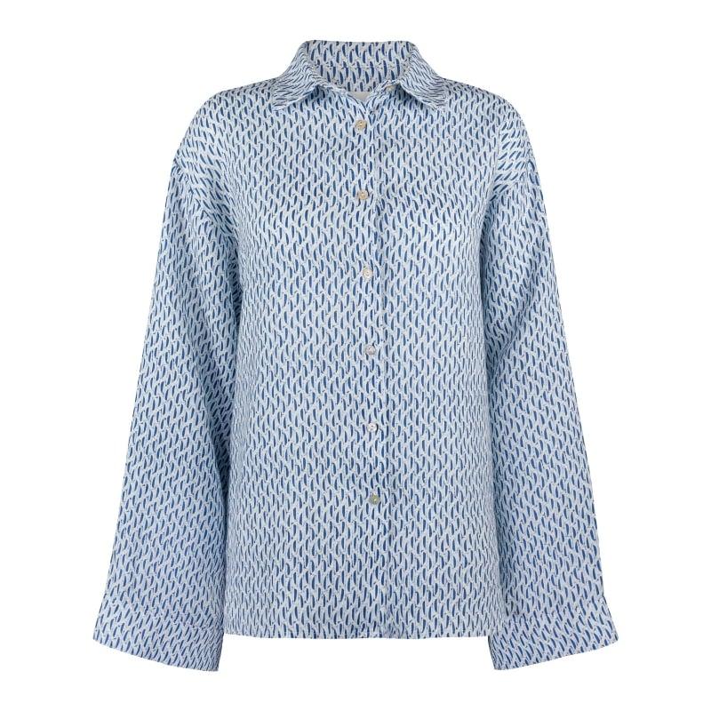 Bluemint DENISSE BLUEBERRY Printed Linen Shirt