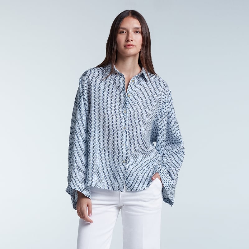 bluemint DENISSE BLUEBERRY Printed Linen Shirt