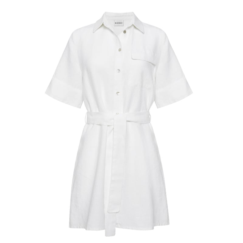 Bluemint DIYA WHITE Belted Linen Dress
