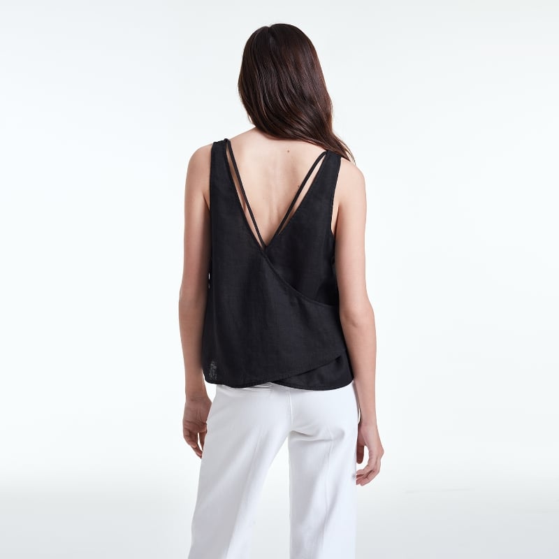 Bluemint DOLCE BLACK Overlap Back Blouse