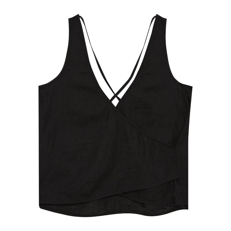 Bluemint DOLCE BLACK Overlap Back Blouse