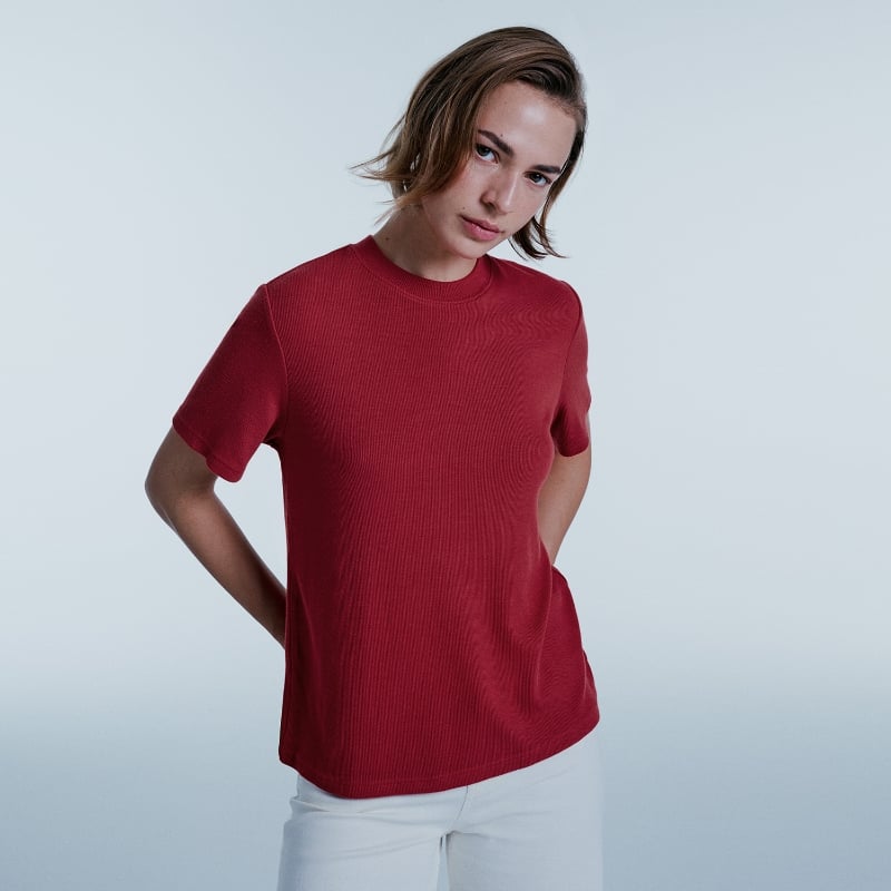 Bluemint ELEA MERLOT Ribbed Crew Neck T-Shirt