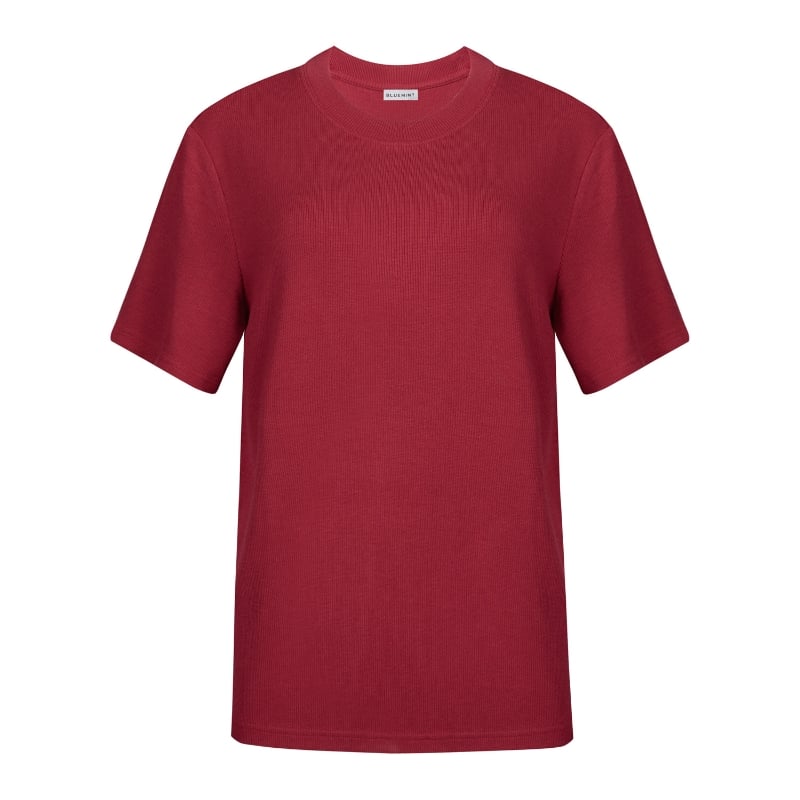 bluemint ELEA MERLOT Ribbed Crew Neck T-Shirt