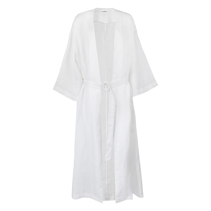 Bluemint ELISE WHITE Long Linen Kimono