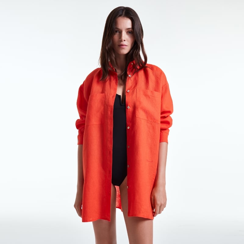 bluemint ELODIE FIESTA Long Sleeve Linen Cover-Up