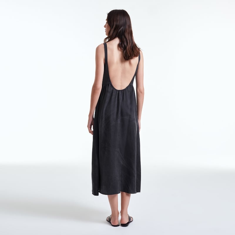 Bluemint GINA BLACK Open-Back Silk Dress
