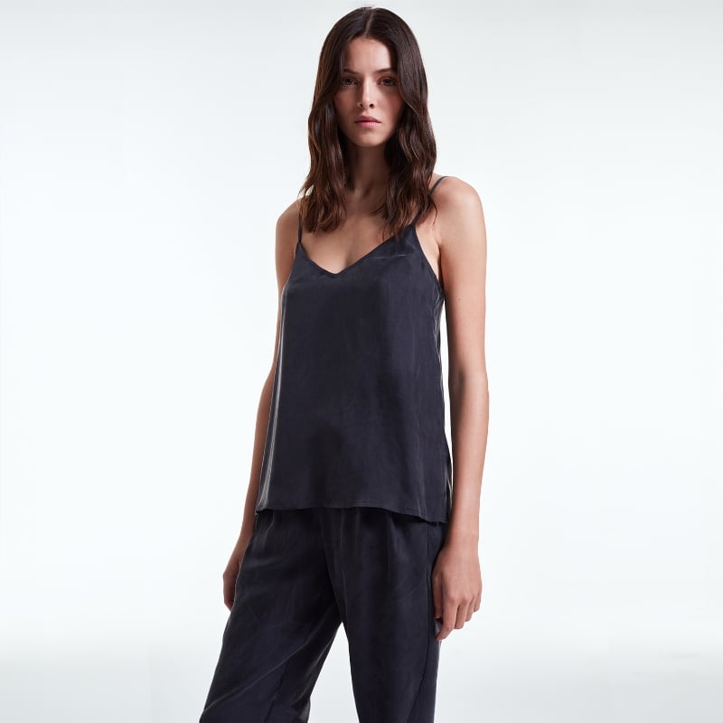 bluemint IDA INDIGO V-Neck Silk Top