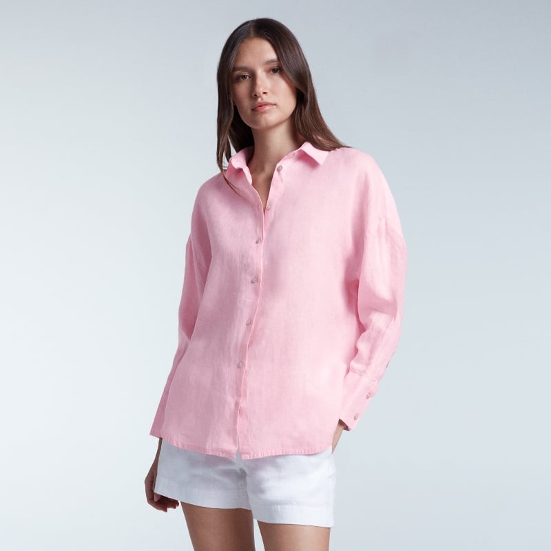 bluemint INES PINK Comfort Fit Linen Shirt