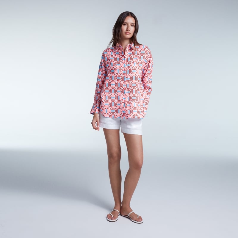 Bluemint INES RED DIAMOND Comfort Fit Linen Shirt