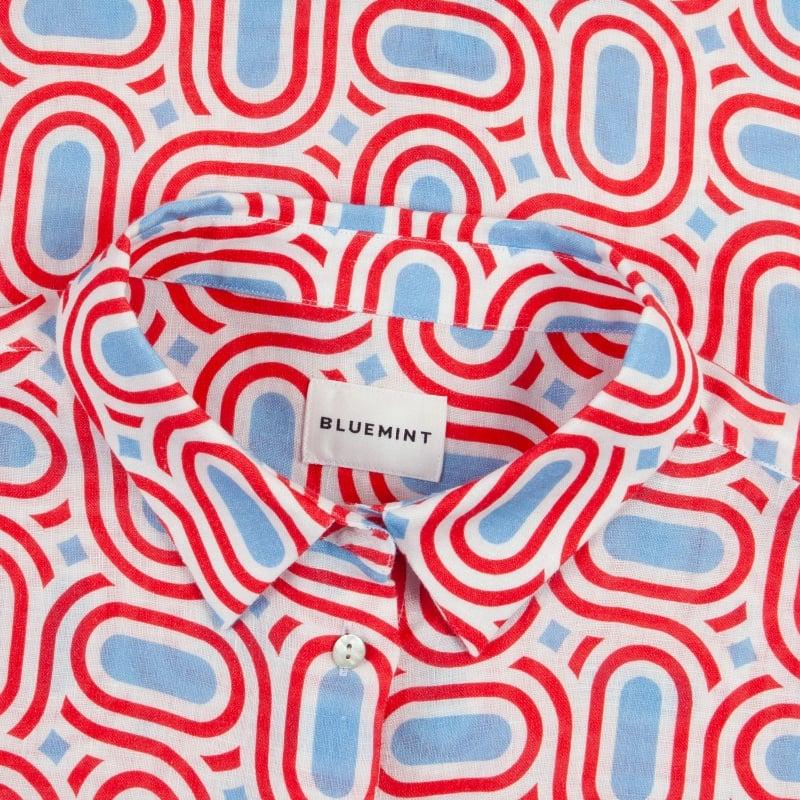 Bluemint INES RED DIAMOND Comfort Fit Linen Shirt