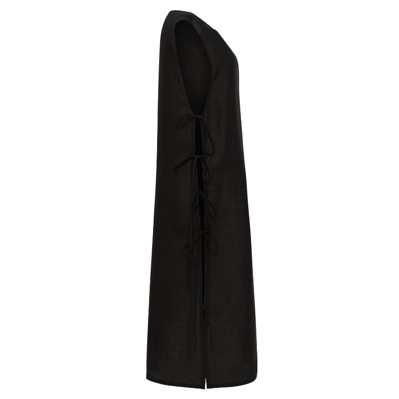 Bluemint IRIS BLACK Sleeveless Linen Cover-Up