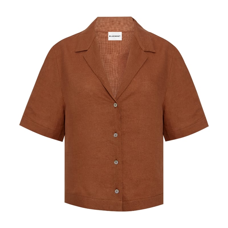 Bluemint ISLA TOFFEE Camp-Collar Linen Shirt