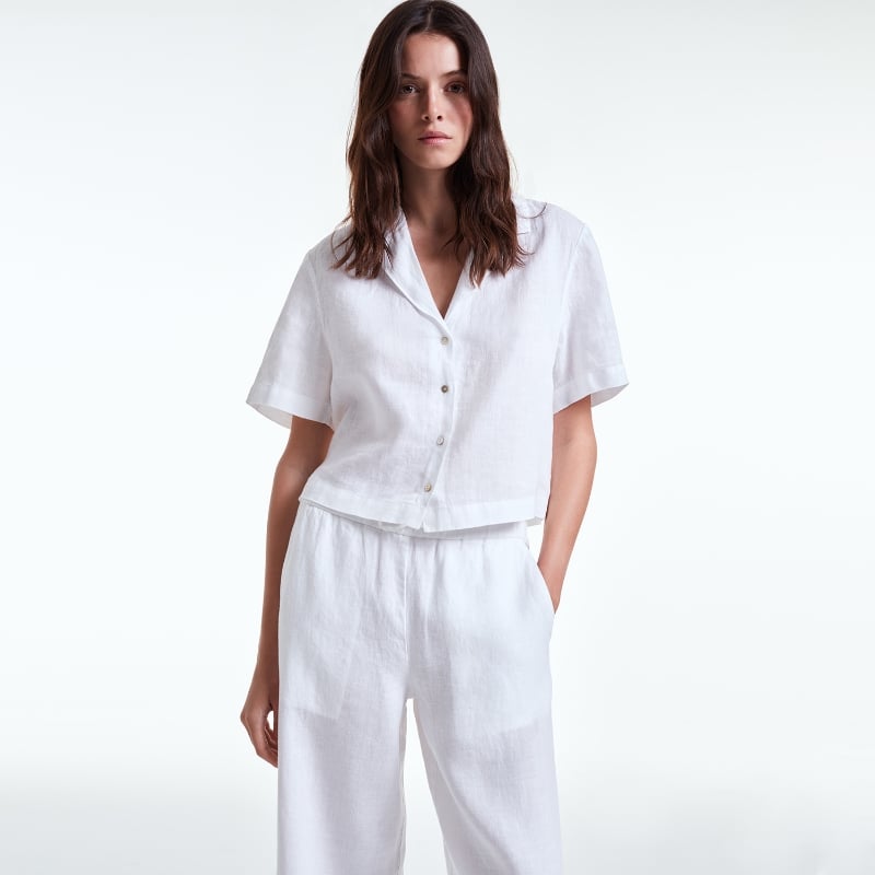 bluemint ISLA WHITE Camp-Collar Linen Shirt