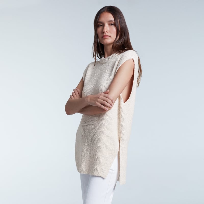 bluemint JANETTE ECRU Textured sleeveless Sweater