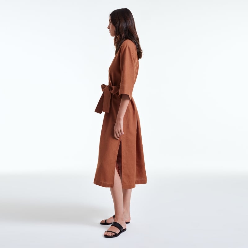 Bluemint JULIETTE TOFFEE Midi Linen Shirt Dress