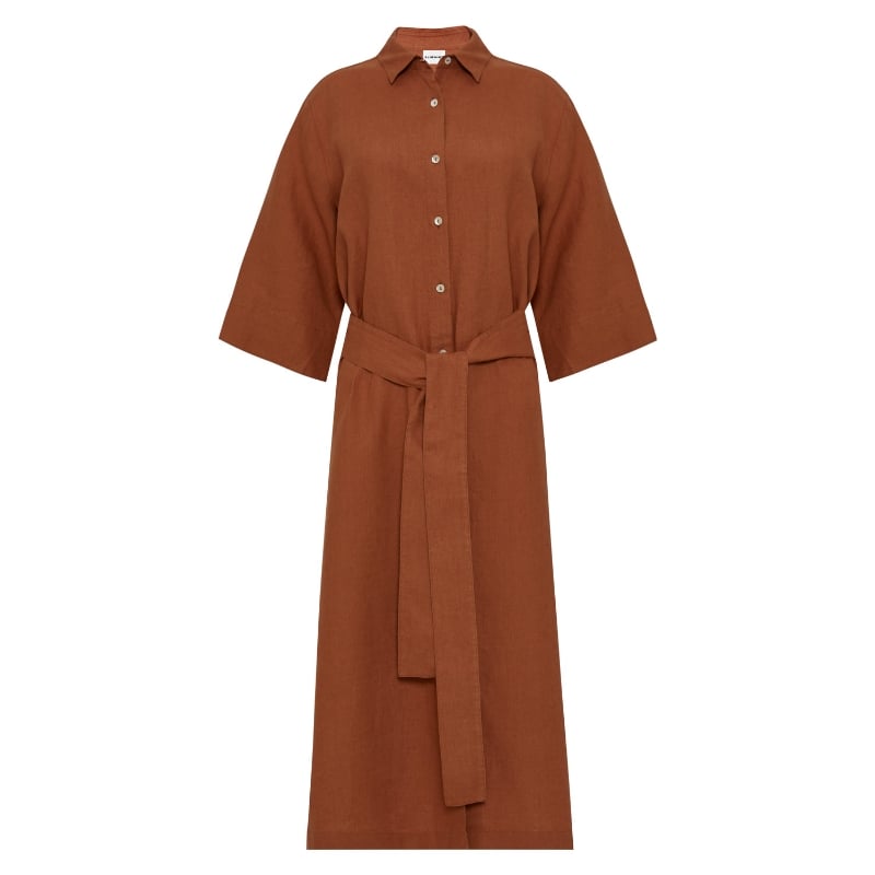 Bluemint JULIETTE TOFFEE Midi Linen Shirt Dress