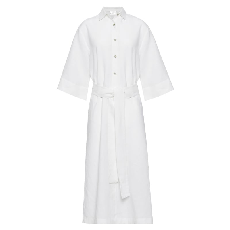 Bluemint JULIETTE WHITE Midi Linen Shirt Dress