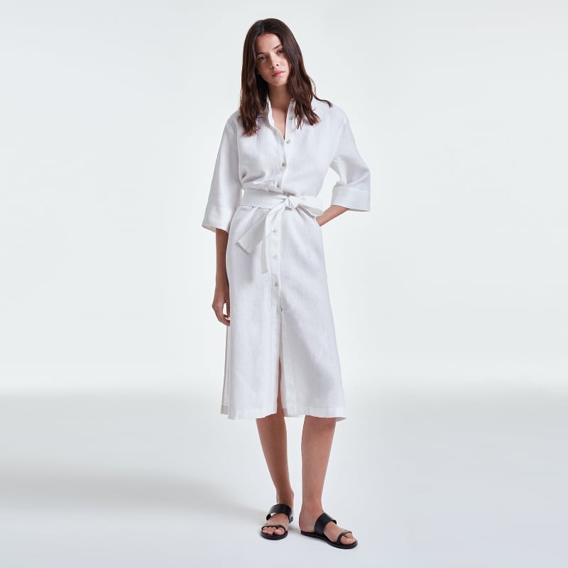 bluemint JULIETTE WHITE Midi Linen Shirt Dress