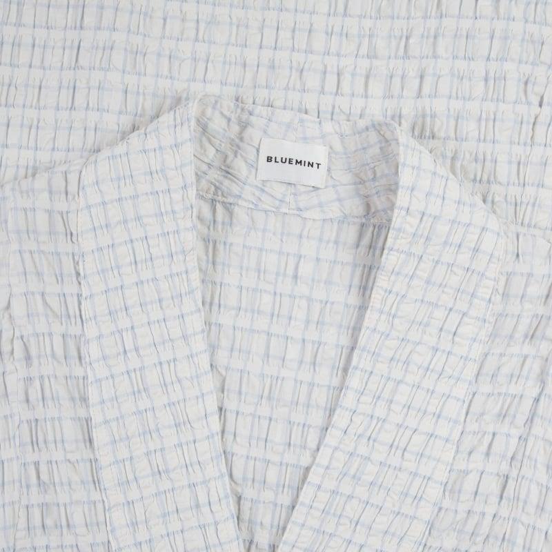 Bluemint KEINA LIGHT BLUE CHECK Maxi Cotton Dress