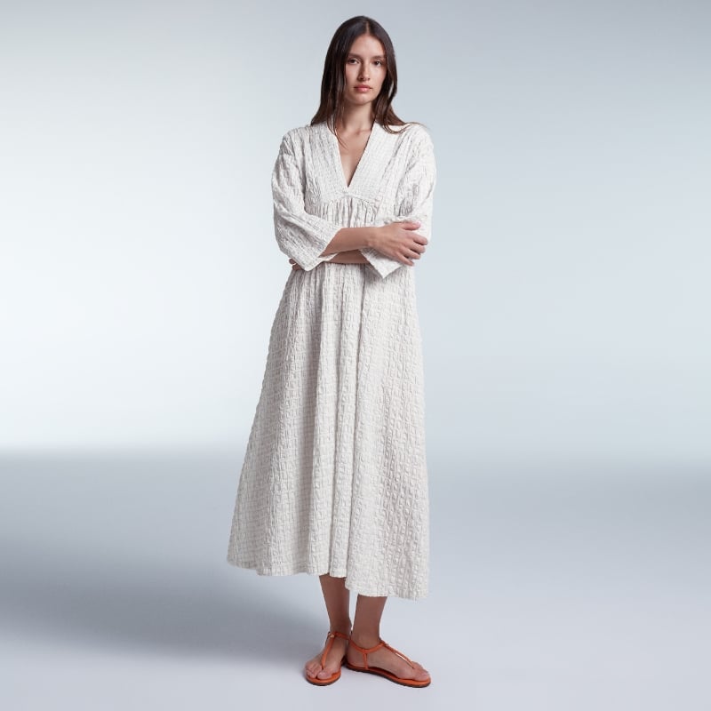 bluemint KEINA LIGHT BLUE CHECK Maxi Cotton Dress