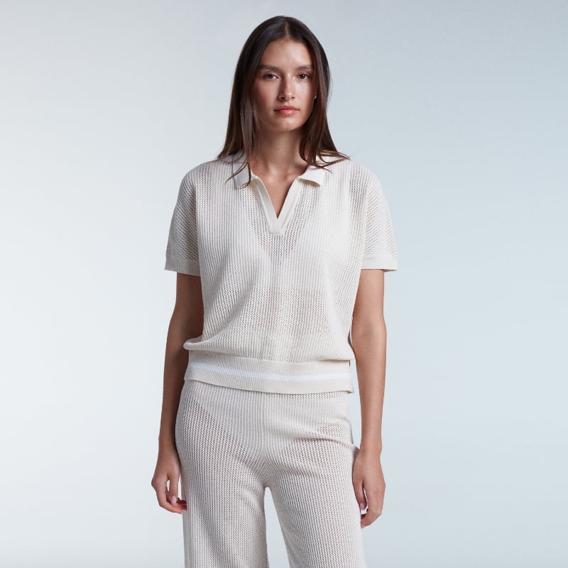 bluemint LENORA ECRU Open-knit Polo