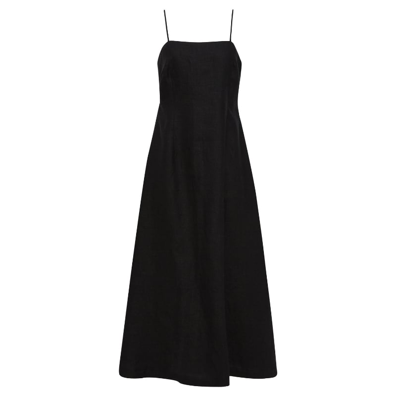 Bluemint LIA BLACK Fluid Linen Dress