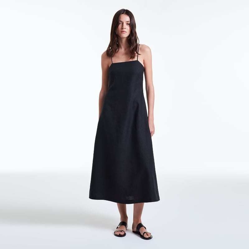 bluemint LIA BLACK Fluid Linen Dress