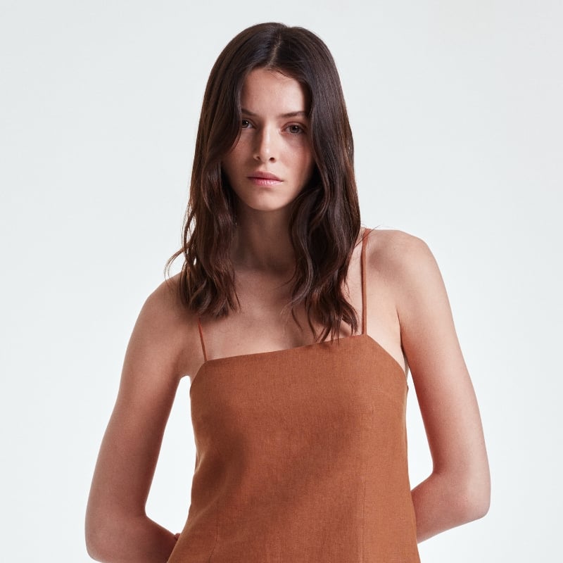 Bluemint LIA TOFFEE Fluid Linen Dress