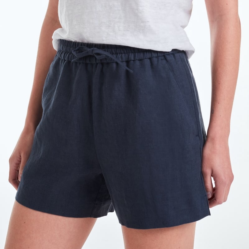 Bluemint LINA DARK NAVY Linen Shorts