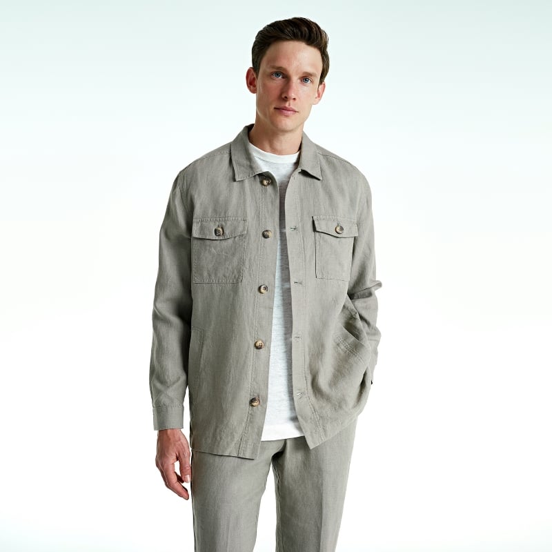 Bluemint LINEN OVERSHIRT DIM GREEN Linen Overshirt