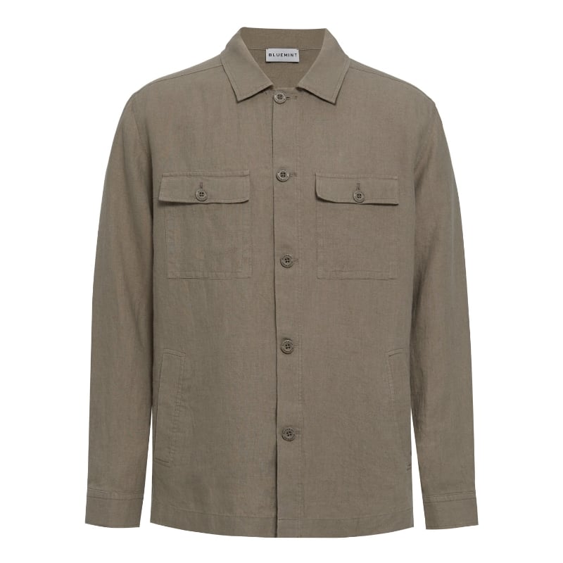 bluemint LINEN OVERSHIRT STONE Linen Overshirt