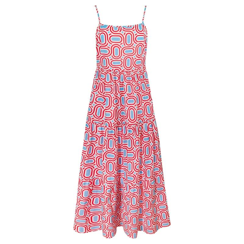 Bluemint MARCELLA RED DIAMOND Open Back Midi Dress