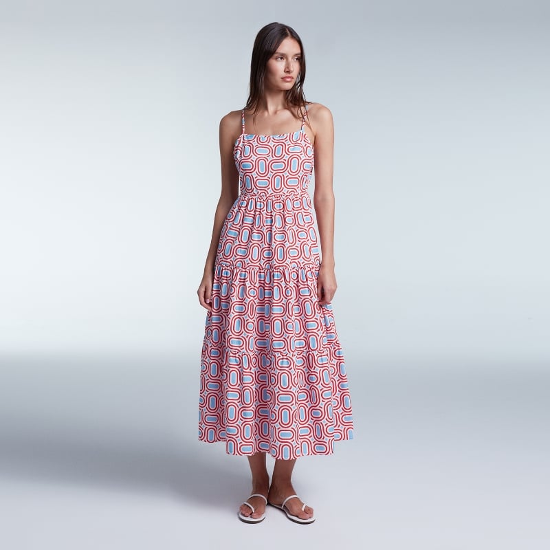 bluemint MARCELLA RED DIAMOND Open Back Midi Dress