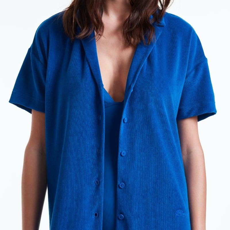 Bluemint MARGOT COBALT Towelling Shirt Dress