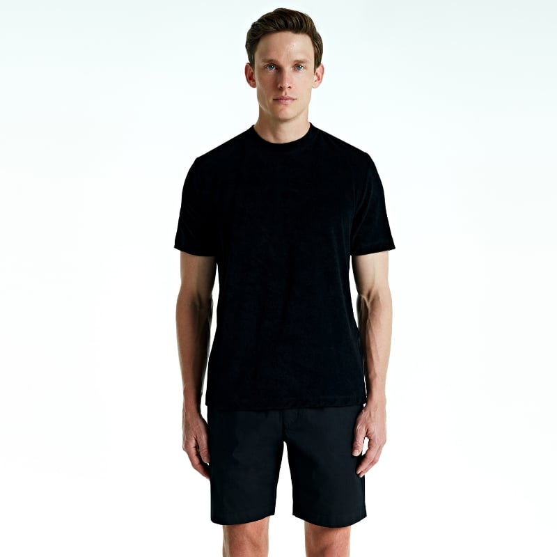 Bluemint MARVIN BLACK Crew Neck Towelling T-Shirt