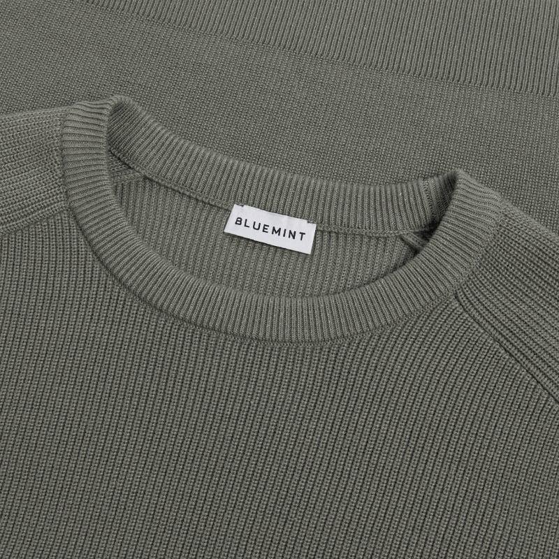 Bluemint MIKE DARK FOREST Ribbed Cotton Sweater