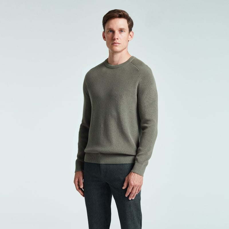 Bluemint MIKE DARK FOREST Ribbed Cotton Sweater