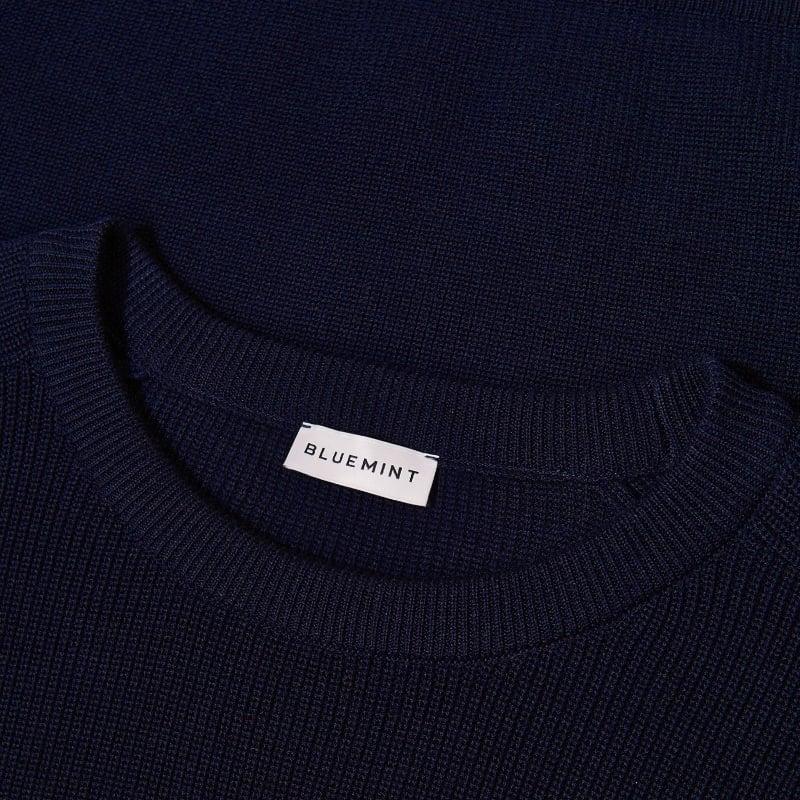 Bluemint MIKE DARK NAVY Ribbed Cotton Sweater