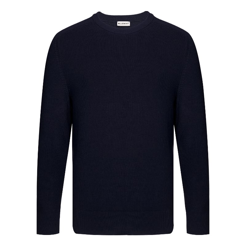 bluemint MIKE DARK NAVY Ribbed Cotton Sweater