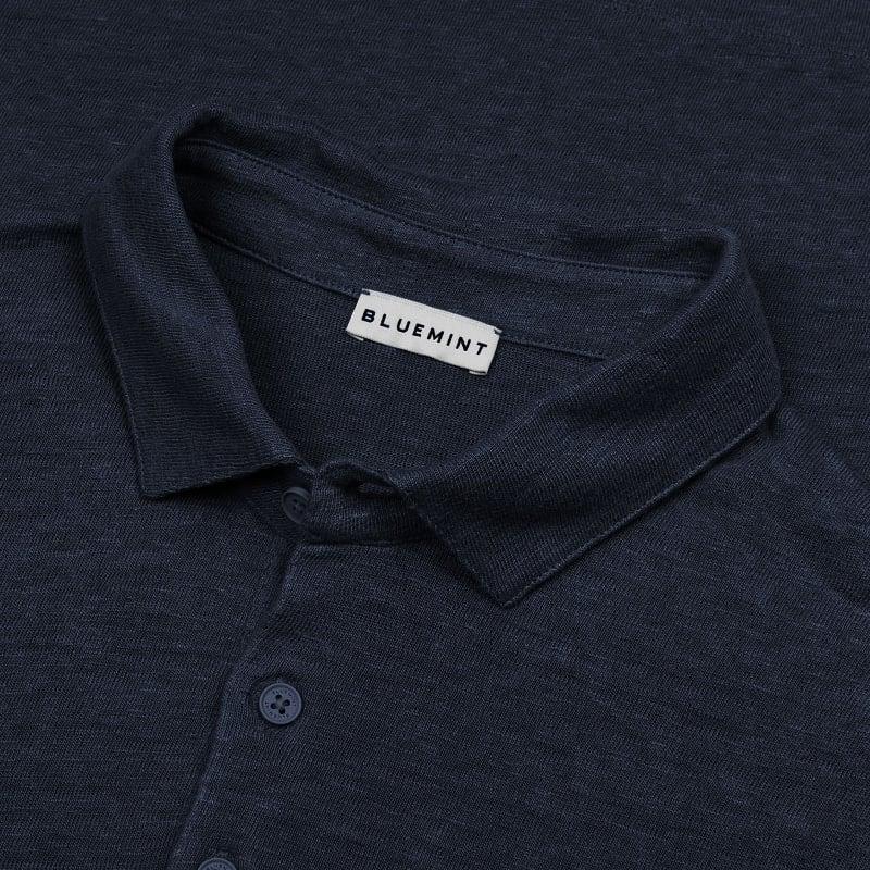 Bluemint MORITZ DARK NAVY Linen Polo Shirt