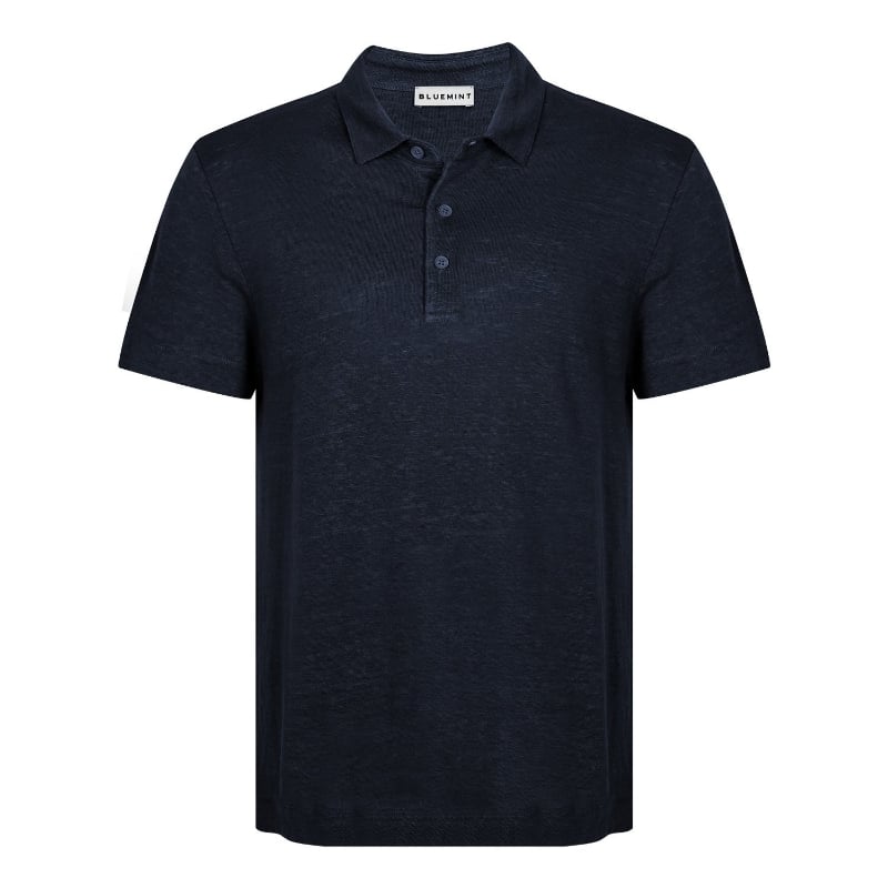 bluemint MORITZ DARK NAVY Linen Polo Shirt