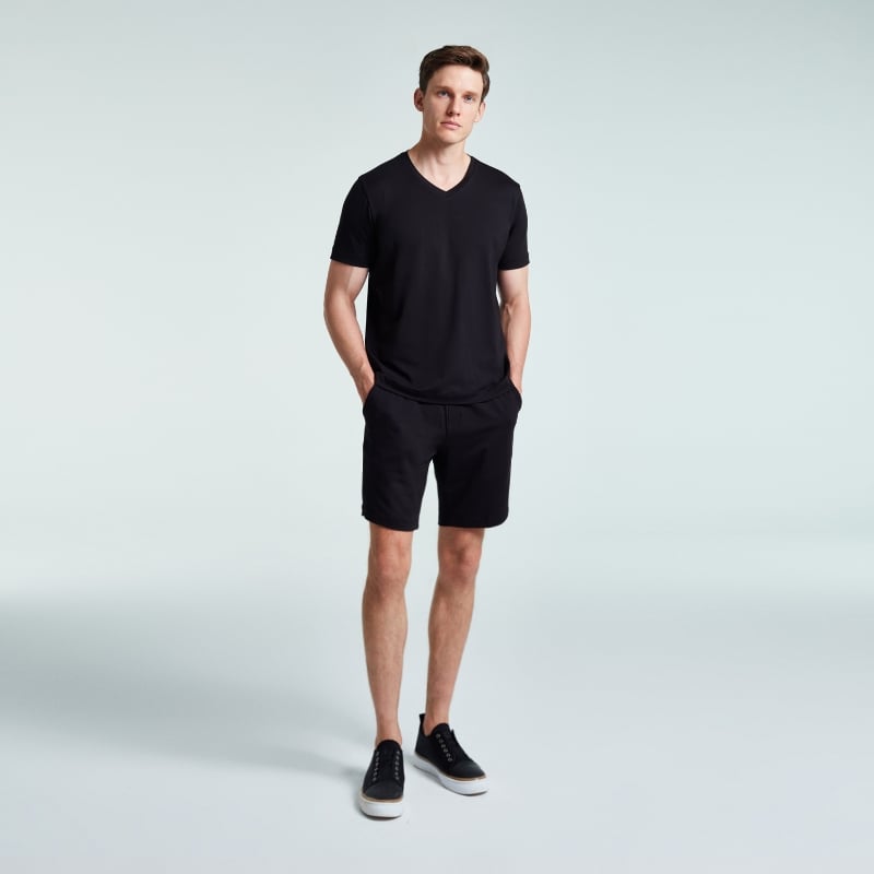 Bluemint PERCIE BLACK Cotton-Blend V-Neck T-Shirt