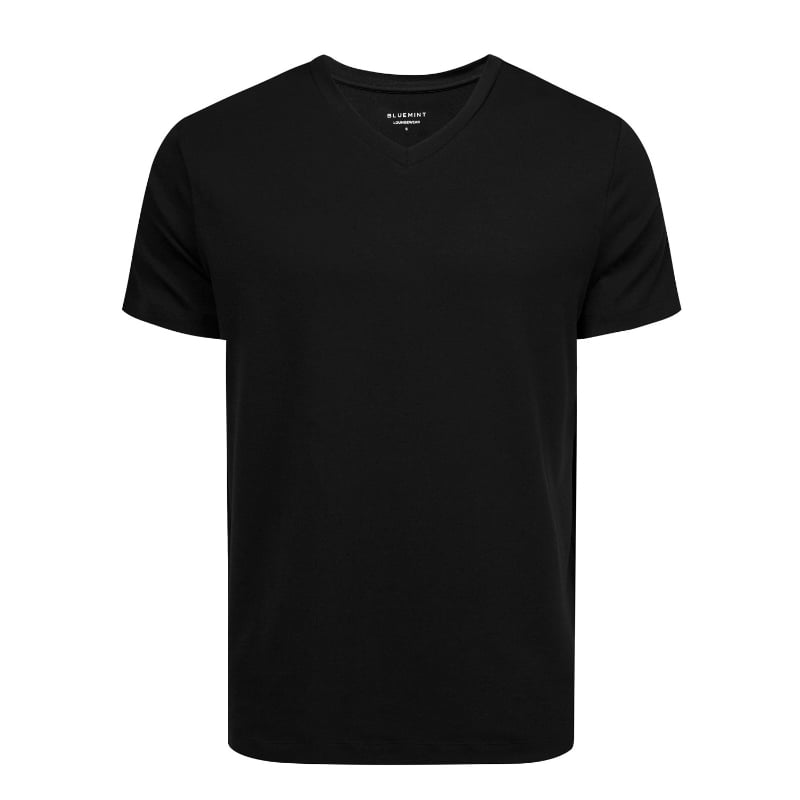 bluemint PERCIE BLACK Cotton-Blend V-Neck T-Shirt