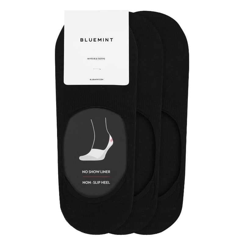 bluemint PI 3 PACK BLACK Three Pack No Show Socks